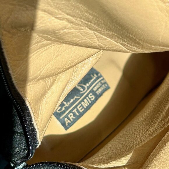 Erkan Demir - Artemis Black Velvet Boots w/ Stitched Embellishments -Sz. 38/ 7 - Picture 10 of 12